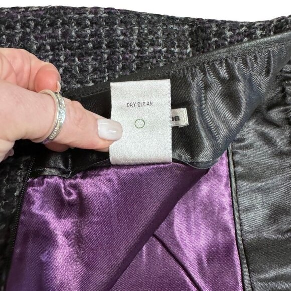 Dalia Collection‎ Modern Fit Gray Purple Woven Knit Straight Pencil Skirt - Picture 7 of 11